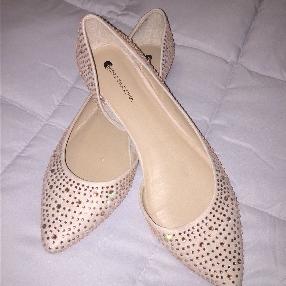 Size 11 women’s, light rose colored gemstone flats